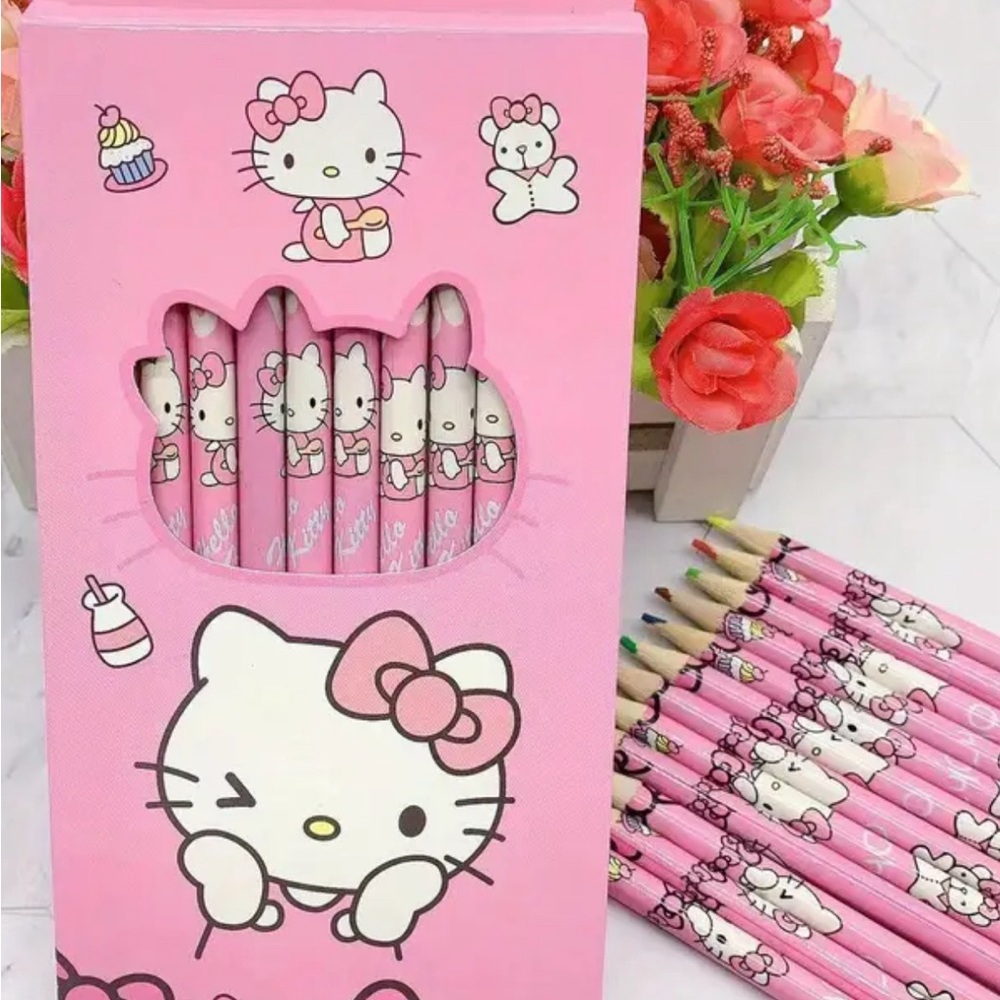 Hello Kitty Bundle of NEW Colored Pencils, Coloring Book & Pencil Cup - Picture 14 of 15